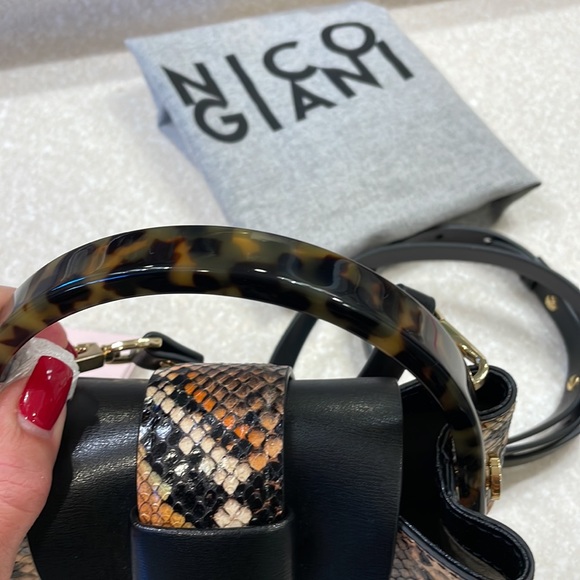 Nico Giani Python Bag. Brand-new still tortoise shell handle or crossbody - Picture 4 of 8